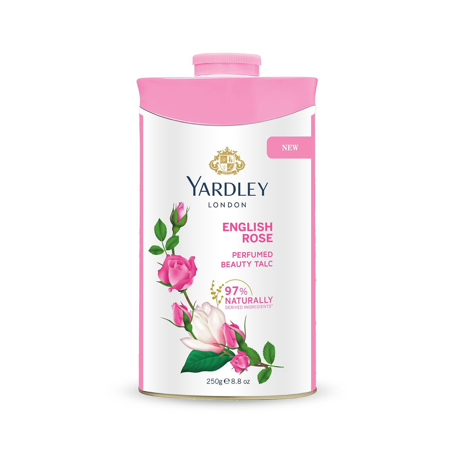 Yardley English Rose talcum powder bottle for body use
