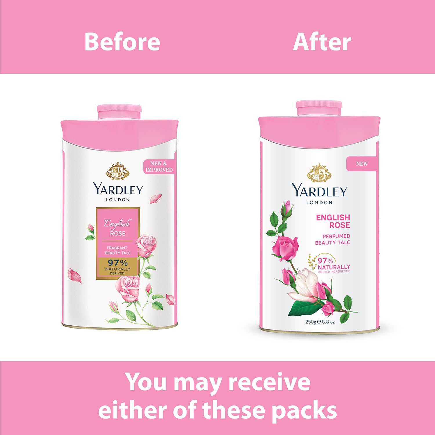 Yardley London English Rose Perfumed Talc Spray for Women with Super Fine Talc, Calcium Carbonate, Magnisum Carbonate, Fragrance, Dipropylene Glycol, Calcium Silicate, Triclosan, Pack of 1, 250g – view 3