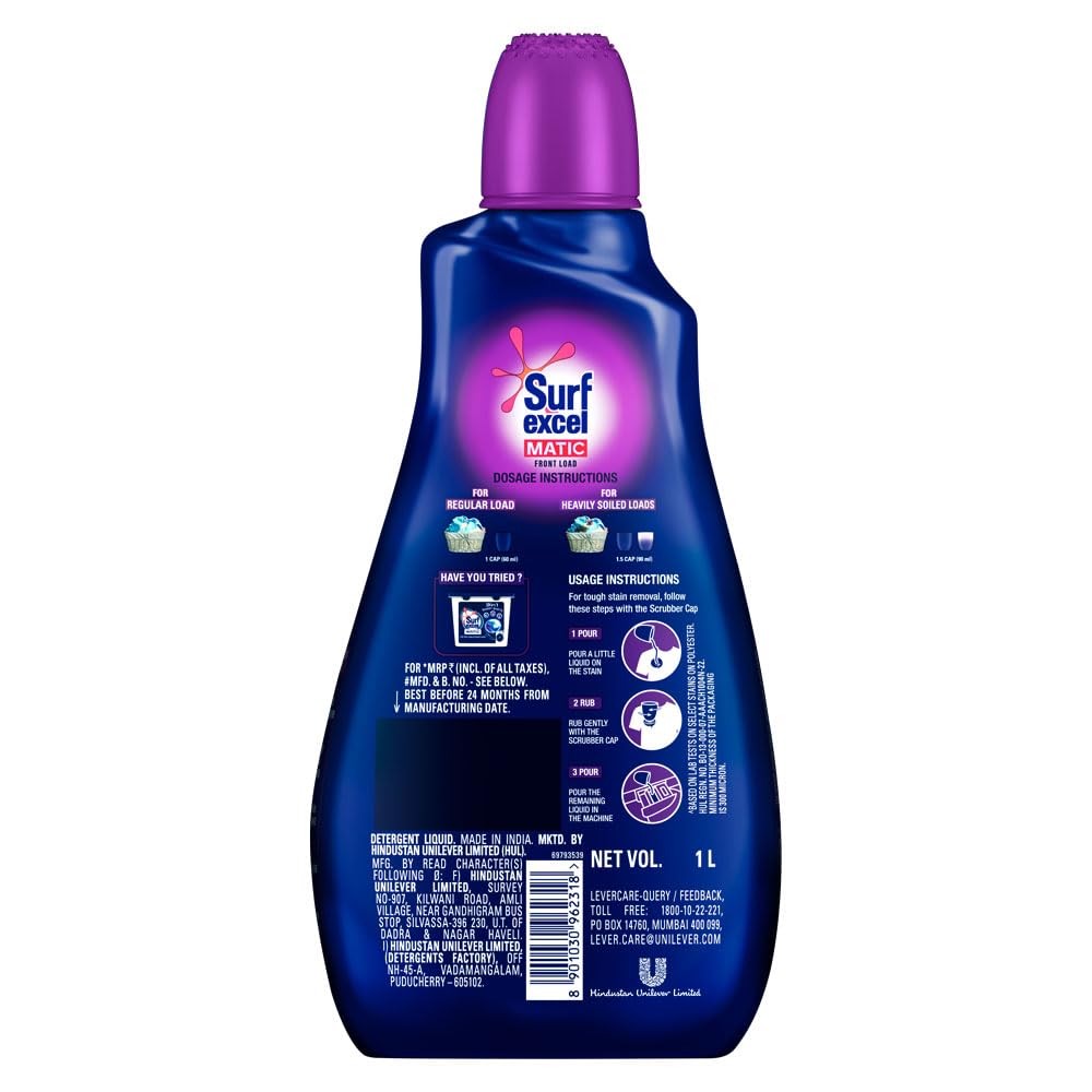 Surf Excel Matic Front Load Liquid Detergent 1L – view 2