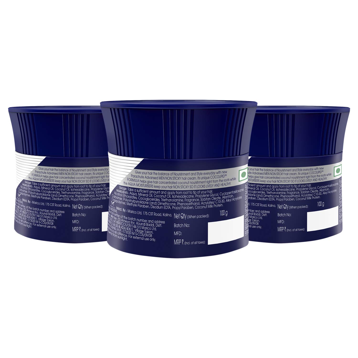 Parachute Hair Cream for Men, 100ml (Pack of 3) – view 7
