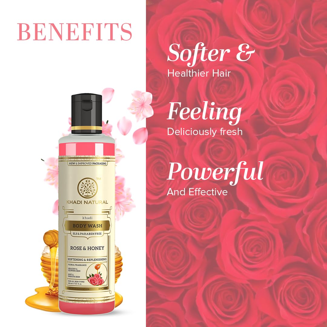 Khadi Natural Rose & Honey Body Wash – view 2