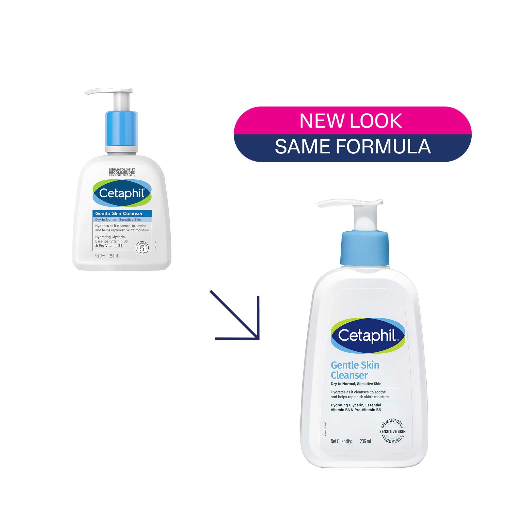 Cetaphil Gentle Skin Hydrating Face Wash 236ml, Paraben Free, Sulphate-Free Gentle Skin Hydrating Cleanser with Niacinamide, Vitamin B5 for Dry to Normal, Sensitive Skin – view 2