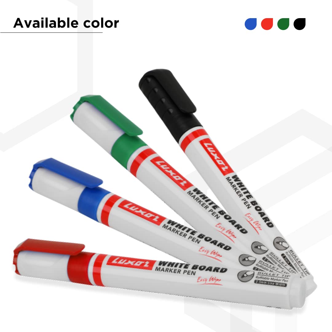 Luxor Whiteboard Marker Pen, Black - Pack of 10 - Perfect for Clear, Smooth Writing on Whiteboards – view 4