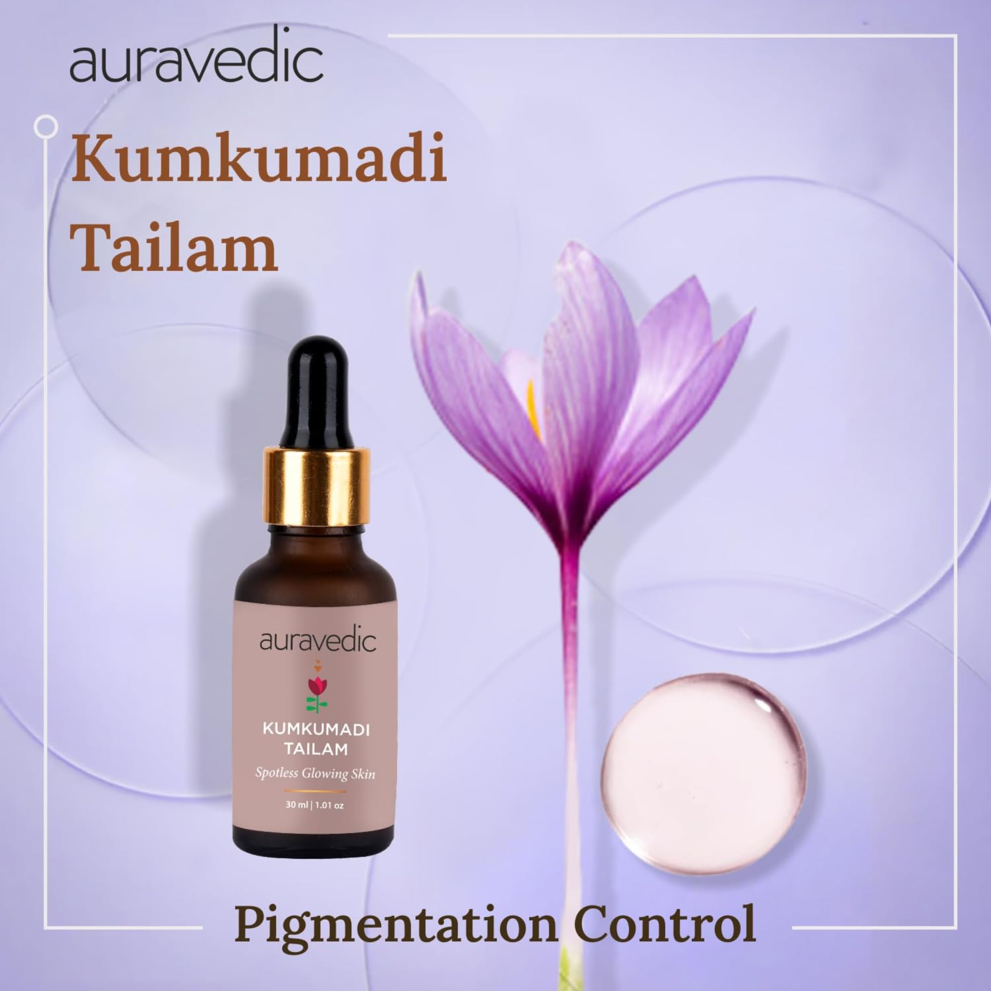 Auravedic Kumkumadi Tailam For Face For Glowing Skin 30 ml Pack of 2 Kumkumadi Oil Dark Spot Corrector Glow Serum For Women Men – view 2