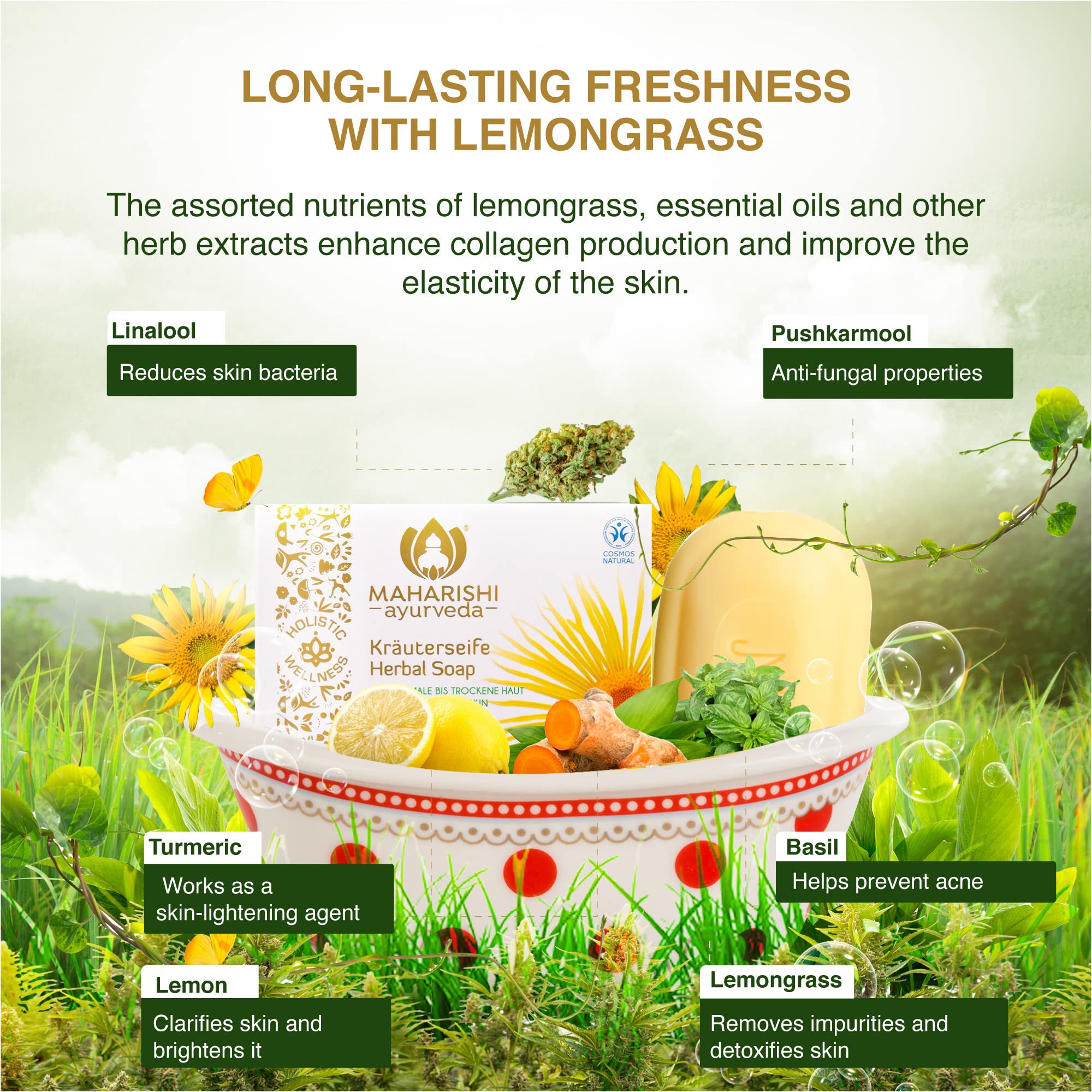 Maharishi Ayurveda lemongrass Soap (100 gm) – view 2