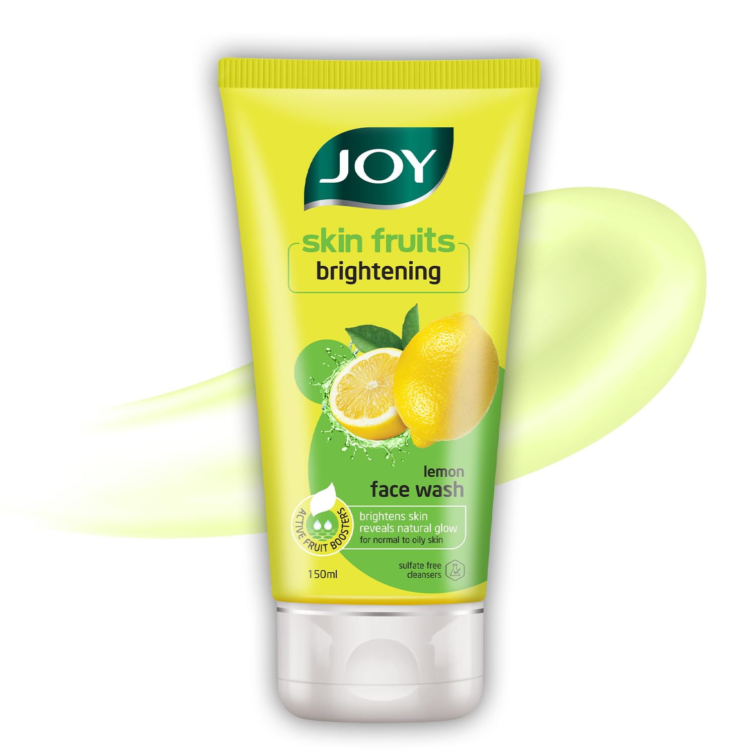 Joy lemon face wash 150ml tube in bright yellow packaging
