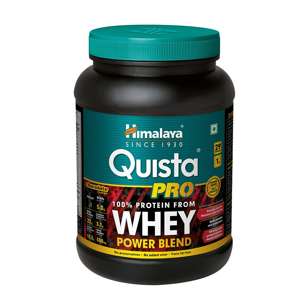 Chocolate Himalaya Quista Pro whey protein bottle, 2 kg pack