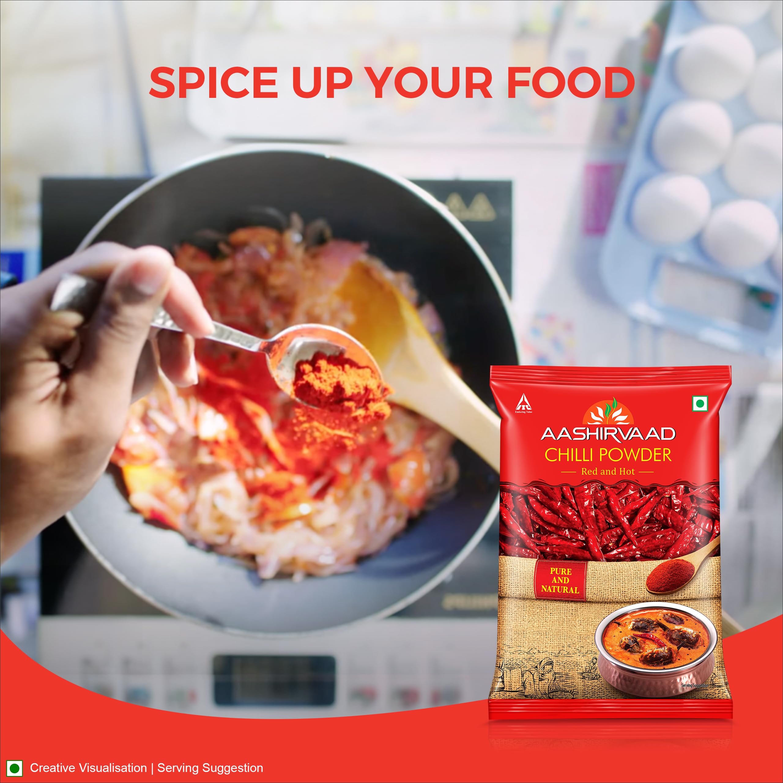 Aashirvaad Chilli Powder, 200g Pack, Red Hot Chilli Powder with No Added Flavours and Colours – view 5