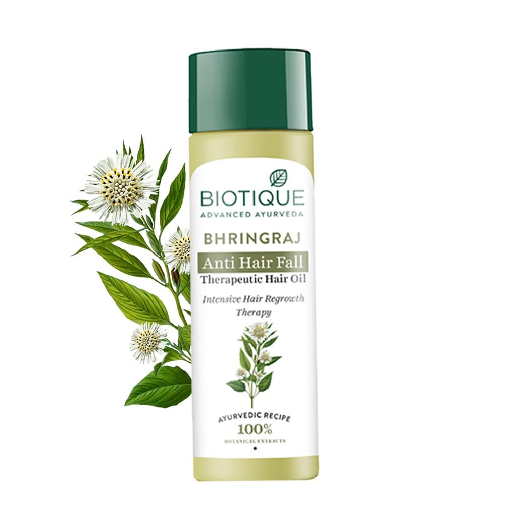 Biotique Bhringraj anti hair fall oil bottle for strong shiny hair