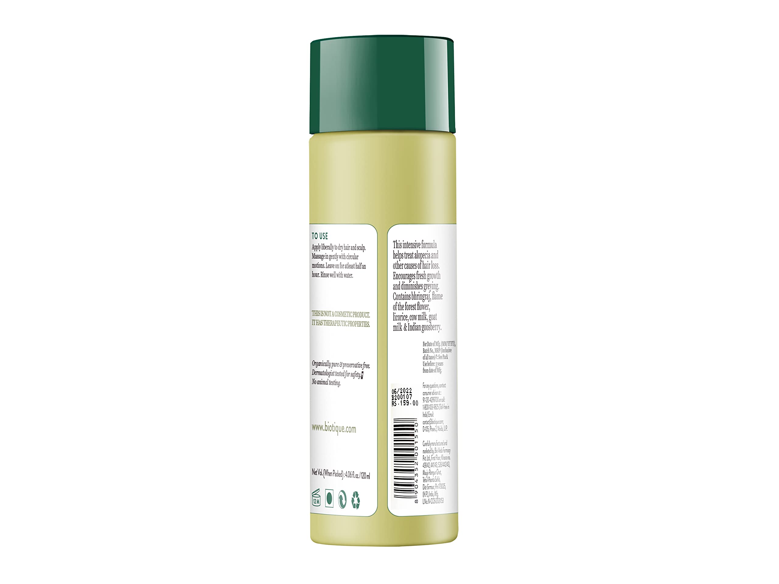 Biotique Biotoque Bhringraj Anti Hair Fall Therapeutic Hair Oil 200Ml – view 3