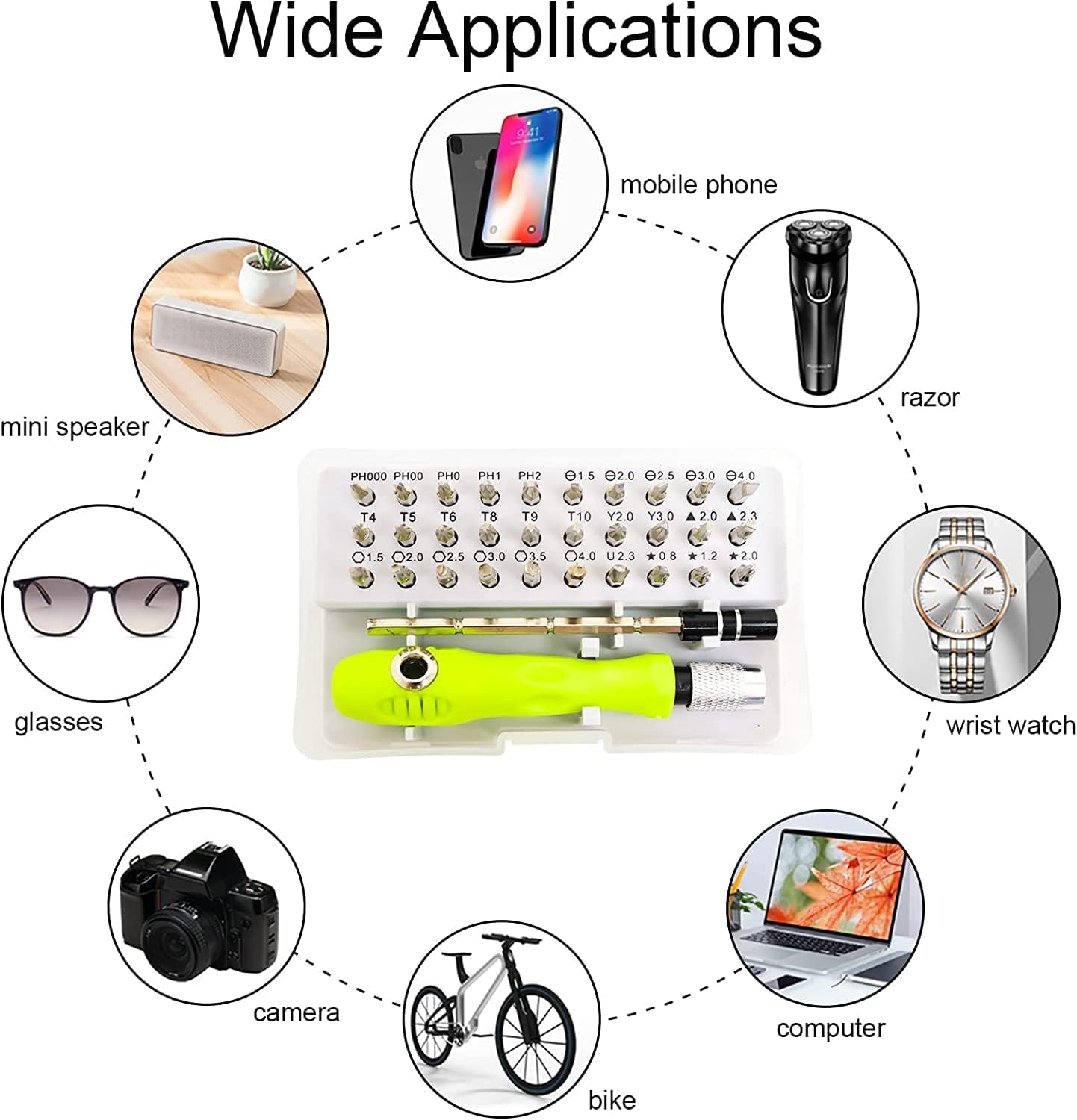 ROKTRY 32 in 1 Mini Screwdriver Tool Set Kit with Magnetic Flexible Extension Rod, Precision Bits screw driver, computer, mobile repairing tool kit, watch repairing, laptop screwdriver set, Multicolor – view 2