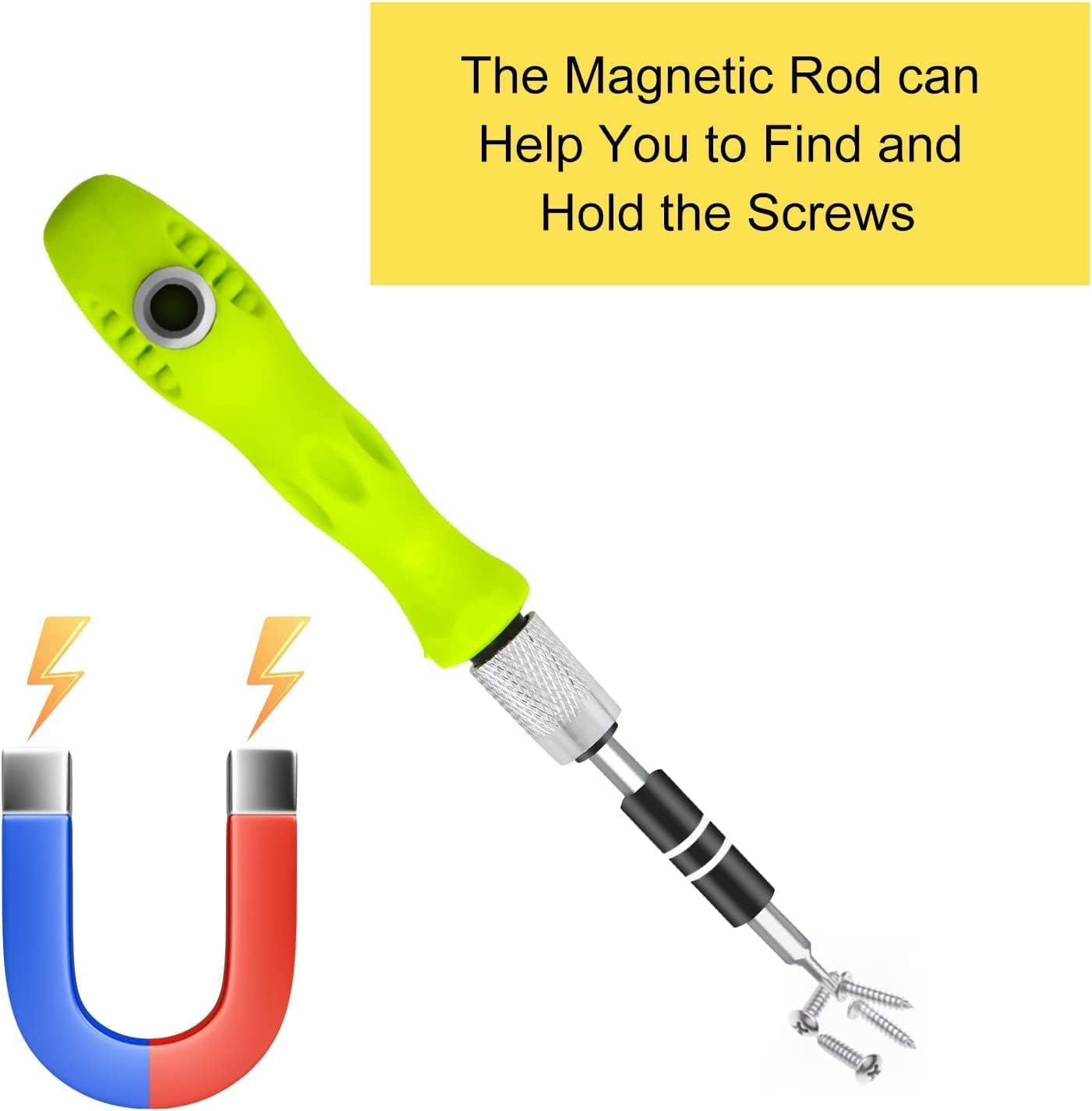 ROKTRY 32 in 1 Mini Screwdriver Tool Set Kit with Magnetic Flexible Extension Rod, Precision Bits screw driver, computer, mobile repairing tool kit, watch repairing, laptop screwdriver set, Multicolor – view 4