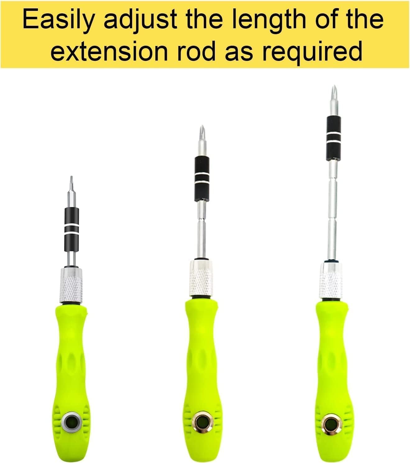 ROKTRY 32 in 1 Mini Screwdriver Tool Set Kit with Magnetic Flexible Extension Rod, Precision Bits screw driver, computer, mobile repairing tool kit, watch repairing, laptop screwdriver set, Multicolor – view 8