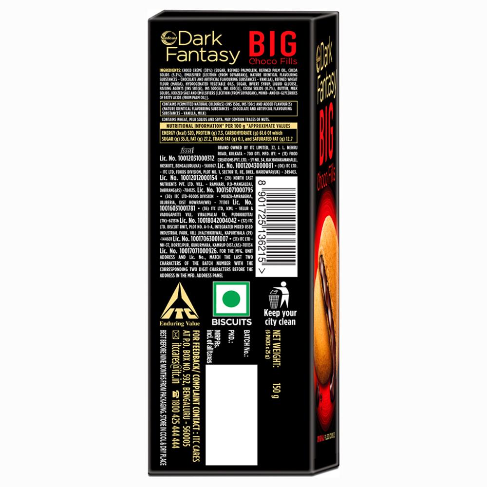 Sunfeast Dark Fantasy Big Choco Filled Cookie 150 G – view 2