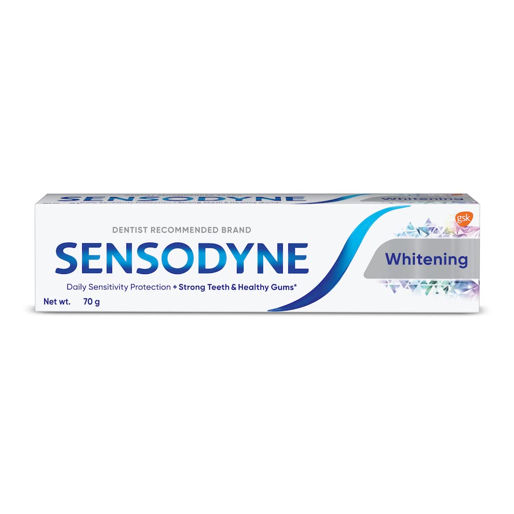 Sensodyne whitening toothpaste tube for daily sensitivity protection