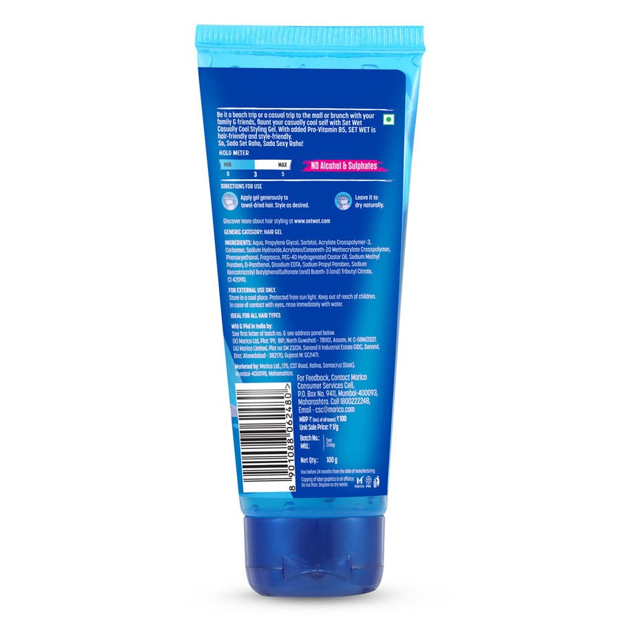 Set Wet Styling Hair Gel for Men - Casually Cool, 100gm – view 9