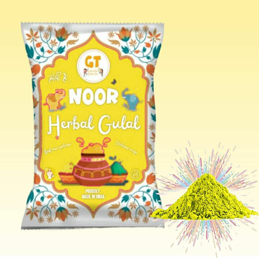GT Colourful Holi Noor Herbal Gulal - Yellow 100 g – view 3