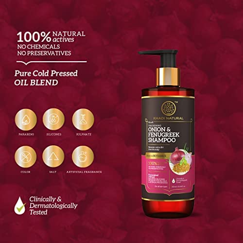 Khadi Natural Onion & Fenugreek Shampoo (Sulphate free)- POWERED BOTANICS – view 2