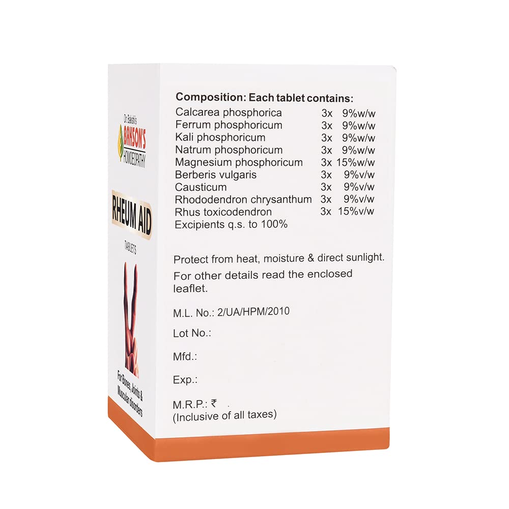 Dr. Bakshi's BAKSON'S HOMOEOPATHY RHEUM AID TABLETS -75TABS – view 2