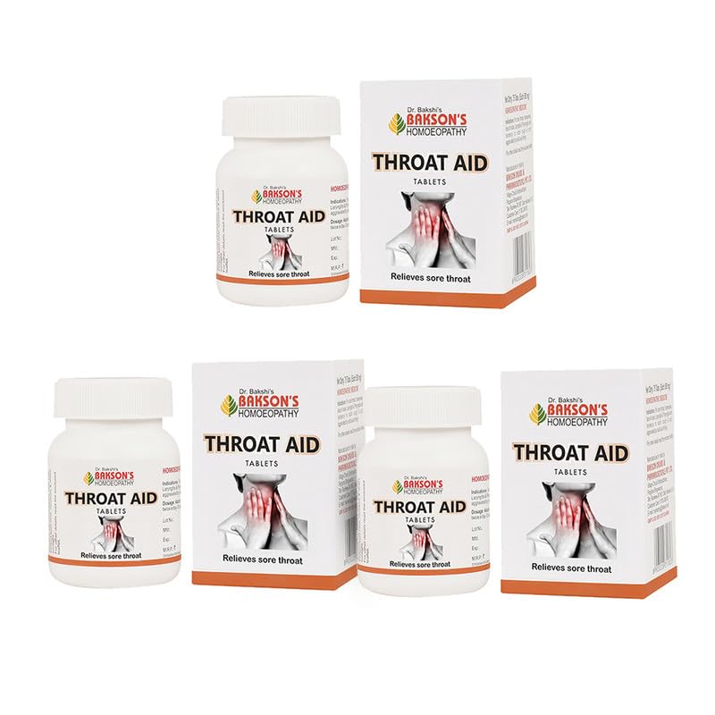 Bakson's Homeopathy Throat Aid tablets pack of three boxes