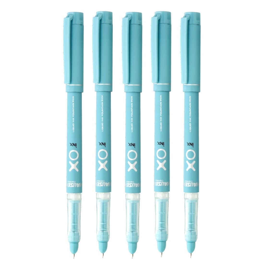 Hauser fountain pen set with blue ink and jumbo cartridges