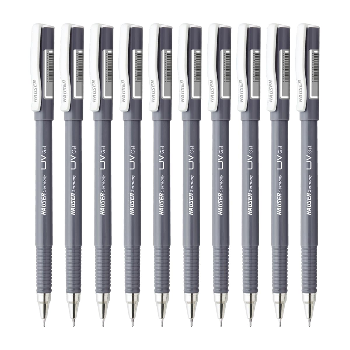 Hauser UV Gel Pen Wallet Pack | Ensures Smoothness & Durability | Waterproof Ink for Smooth & Smudge Free Writing | Black Ink, Pack of 10 Pens
