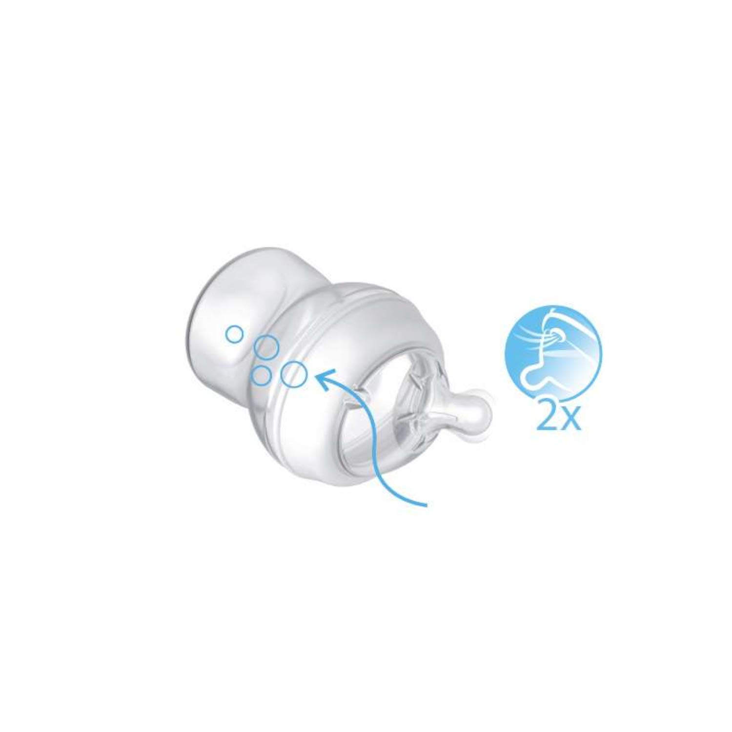 Chicco Natural Feeling 330ml Baby Milk Feeding Bottle with Wide Neck, Anti-Colic for Easy Milk Flow, for Babies & Toddlers 6m+ (Blue) – view 3