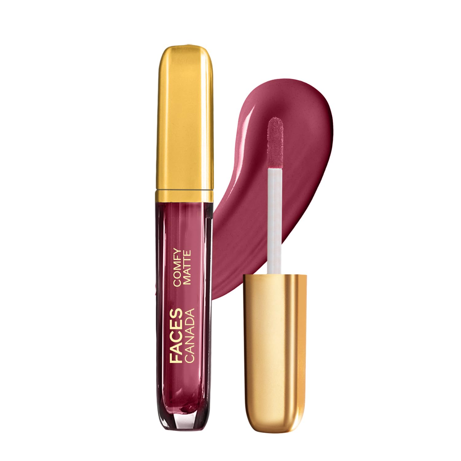 Matte liquid lipstick tube and applicator in Scandalous 34 shade