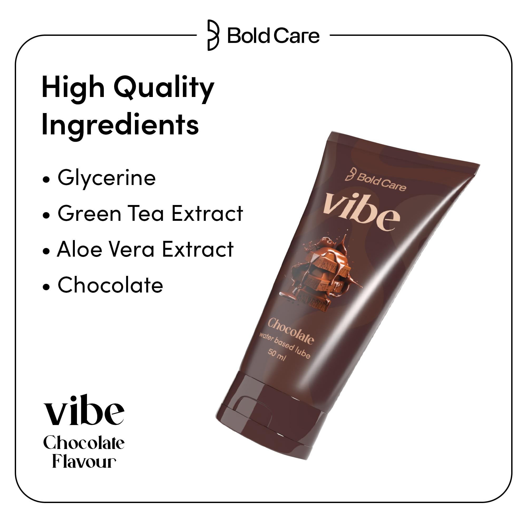 Bold Care Vibe Chocolate Water Based Lube [50 ml] with Aloe vera and green tea – view 3