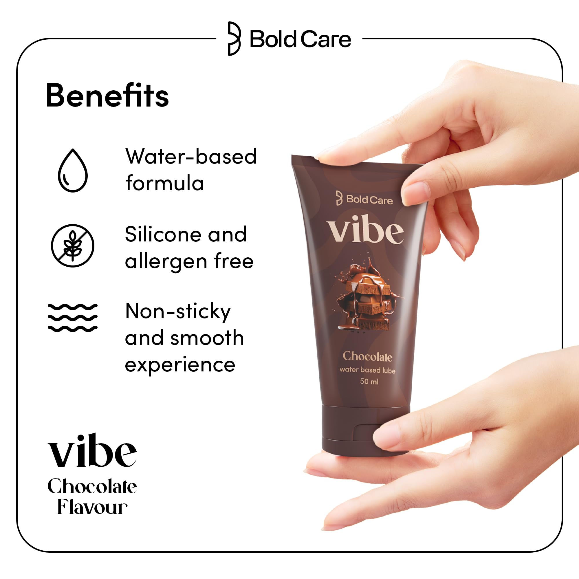 Bold Care Vibe Chocolate Water Based Lube [50 ml] with Aloe vera and green tea – view 4
