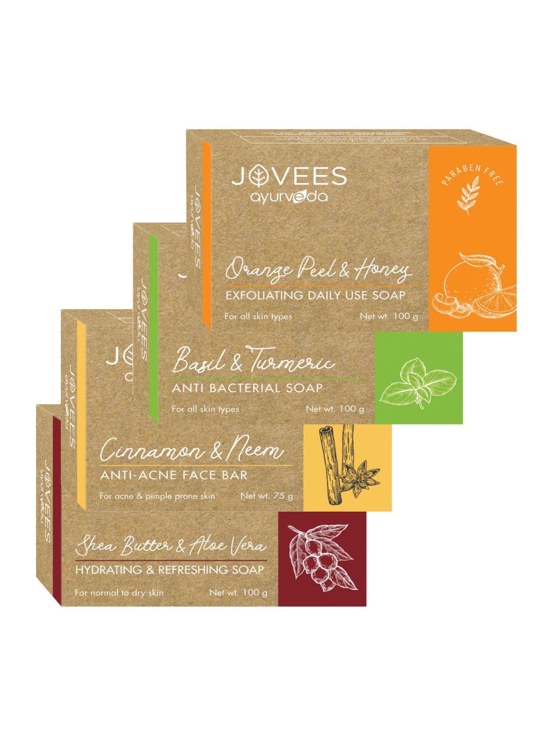 Boxed Jovees Herbal face bar soap combo of four