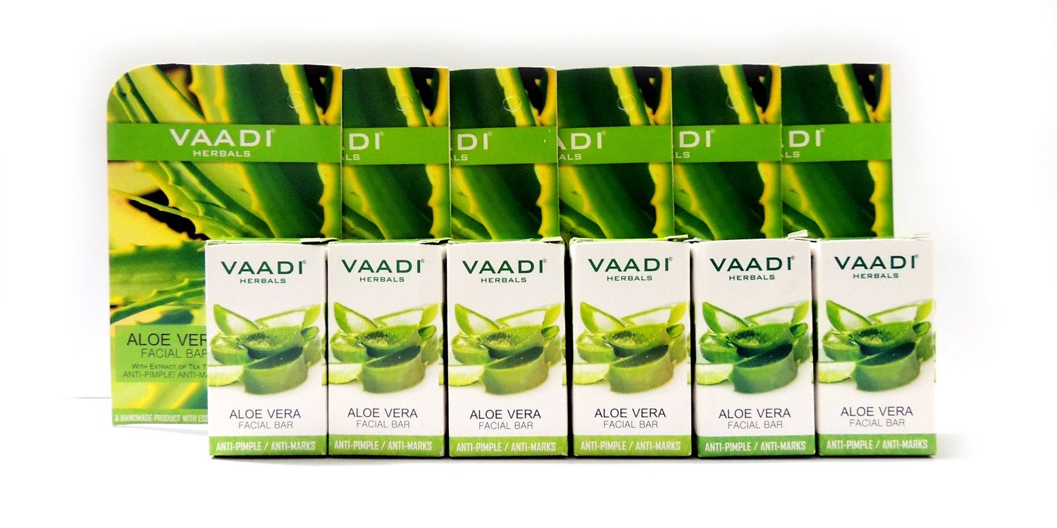 Vaadi Herbals Aloe Vera Facial Bars with Extract of Tea Tree, 25g (Pack of 6) – view 3