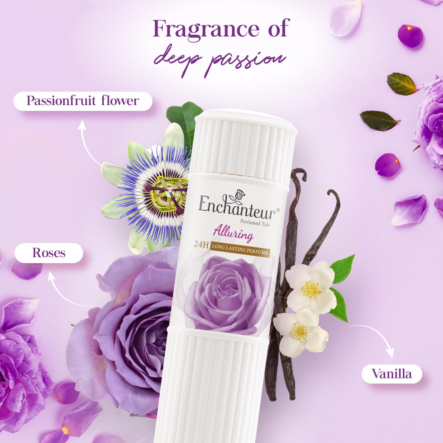 Enchanteur Alluring Perfumed Talcum Powder with Floral French Fragrance for Women – view 5