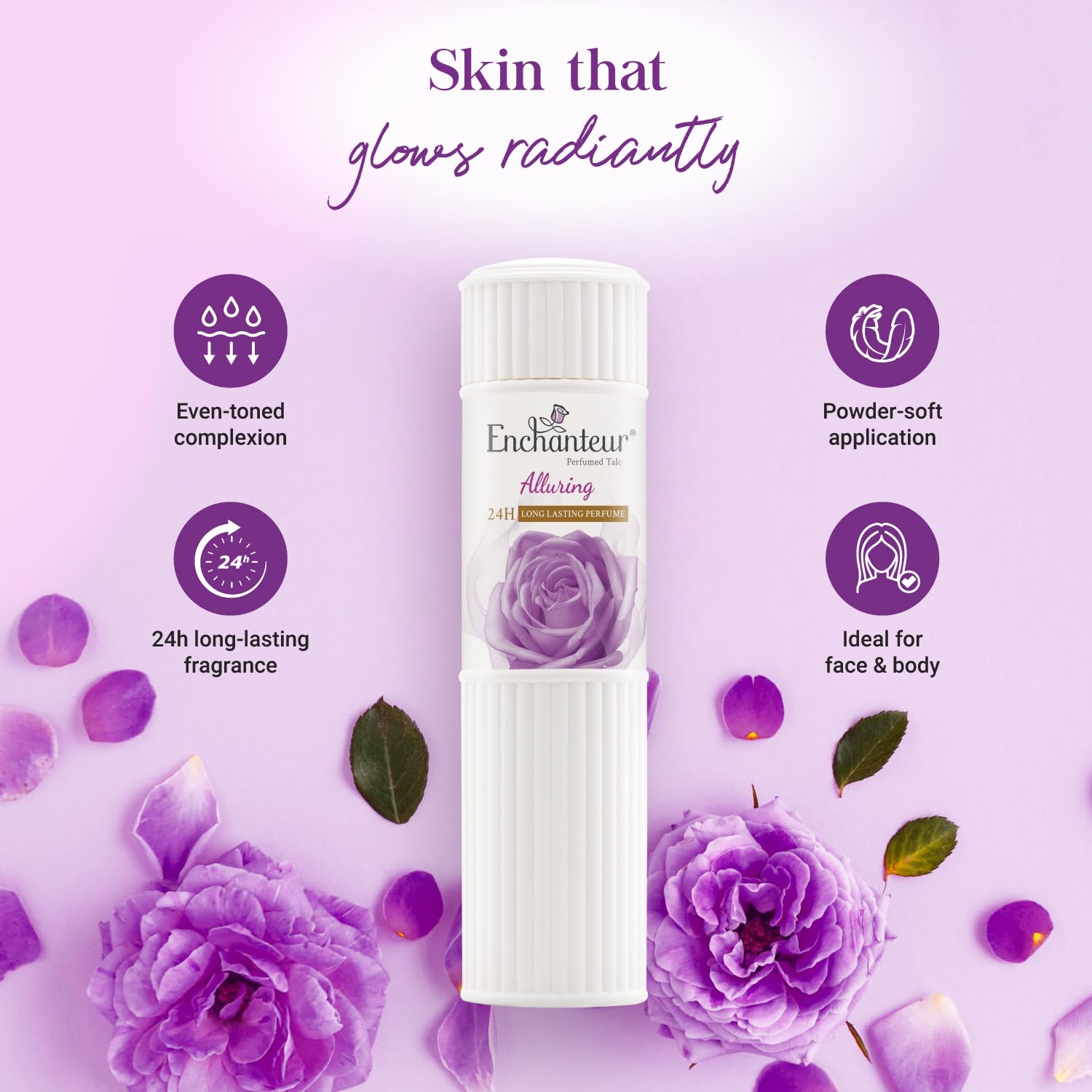 Enchanteur Alluring Perfumed Talcum Powder with Floral French Fragrance for Women – view 6