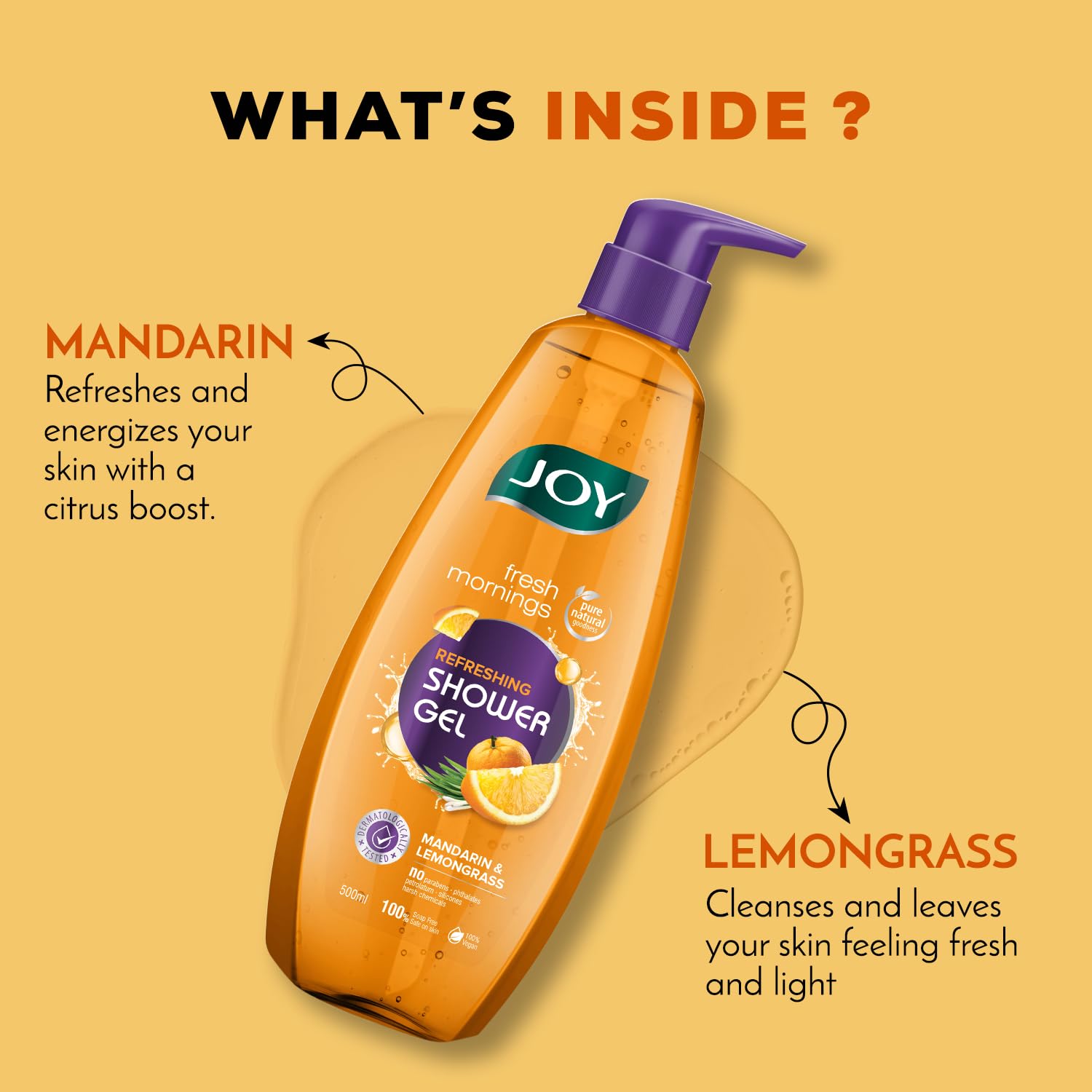 Joy Mandarin & Lemongrass Shower Gel Body Wash (500 ml) – view 2