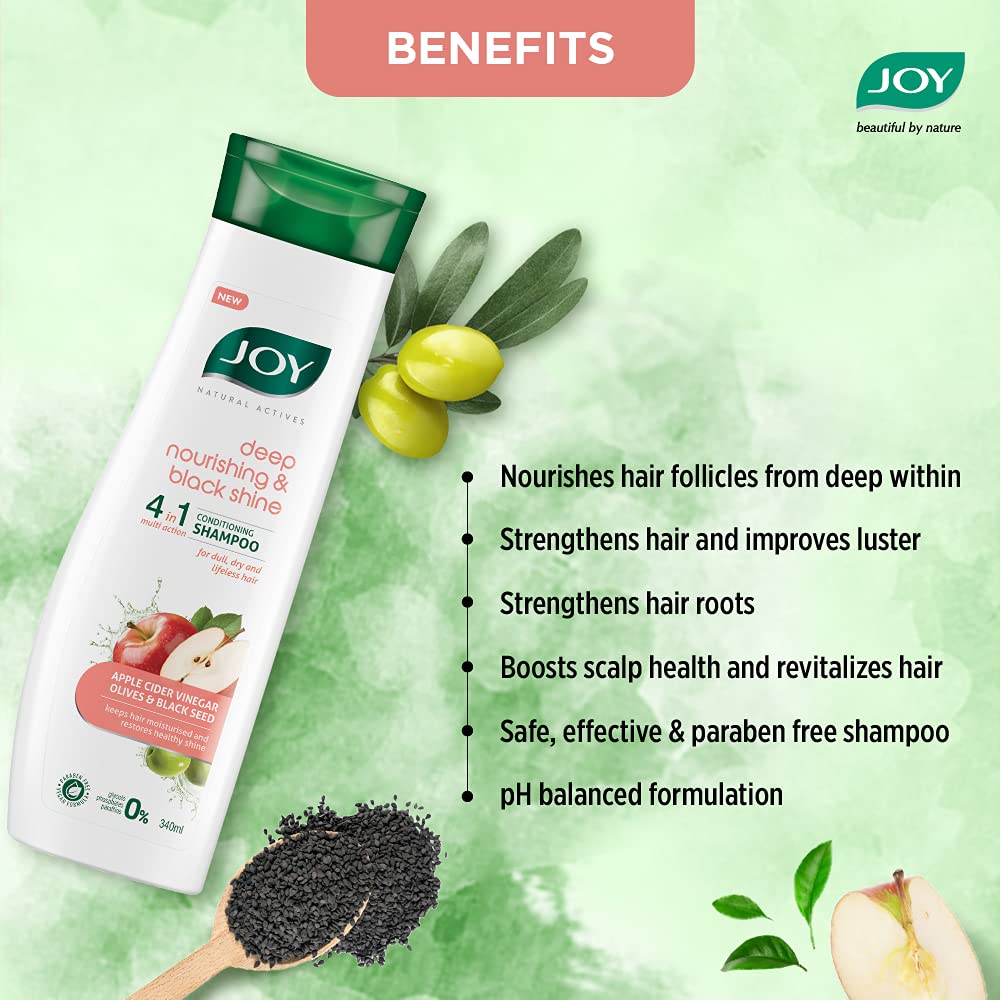 Joy Deep Nourishing & Black Shine Hair Shampoo (340ml) – view 4