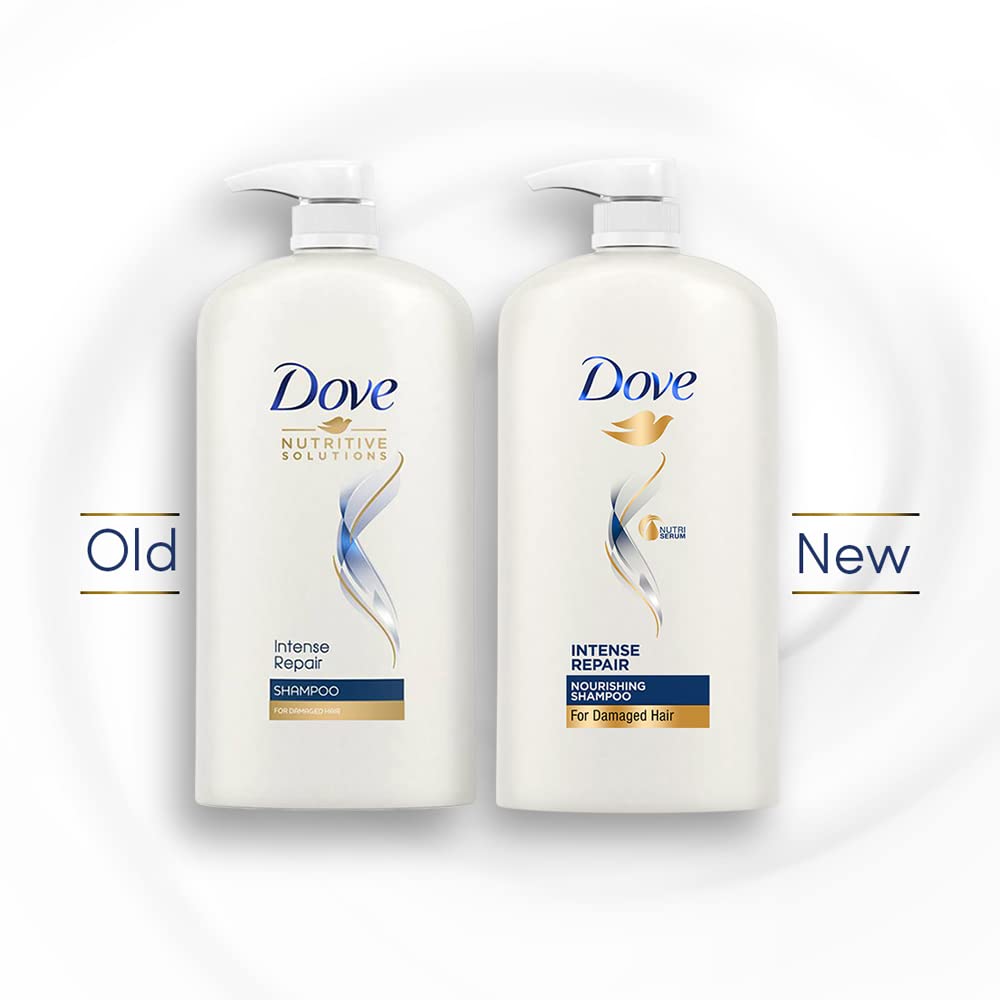 Dove Intense Repair Shampoo 1 L, Repairs Dry and Damaged Hair, Strengthening Shampoo for Smooth & Strong Hair - Mild Daily Shampoo for Men & Women – view 3
