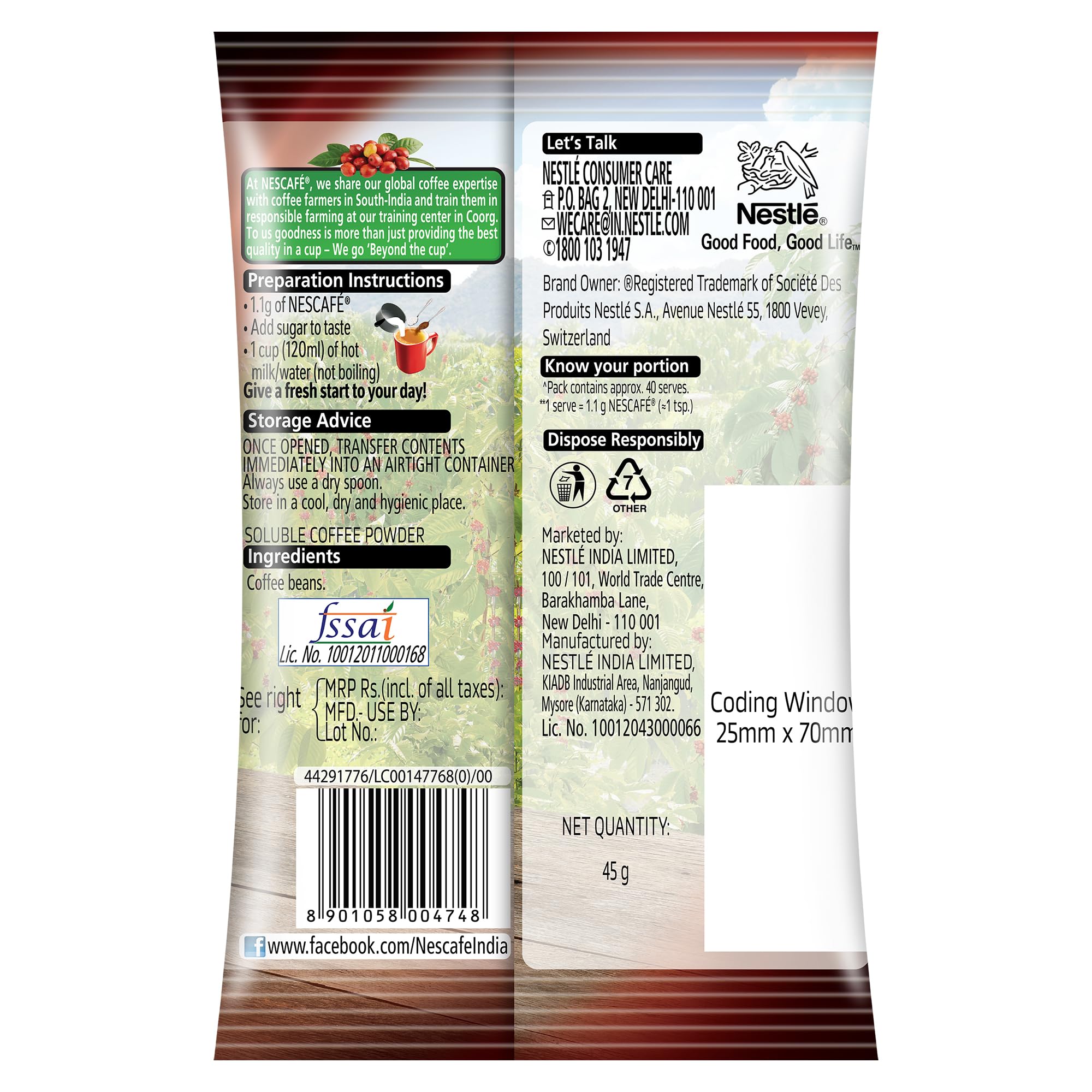 NESCAFE Classic Instant Coffee Powder, Pouch – view 2