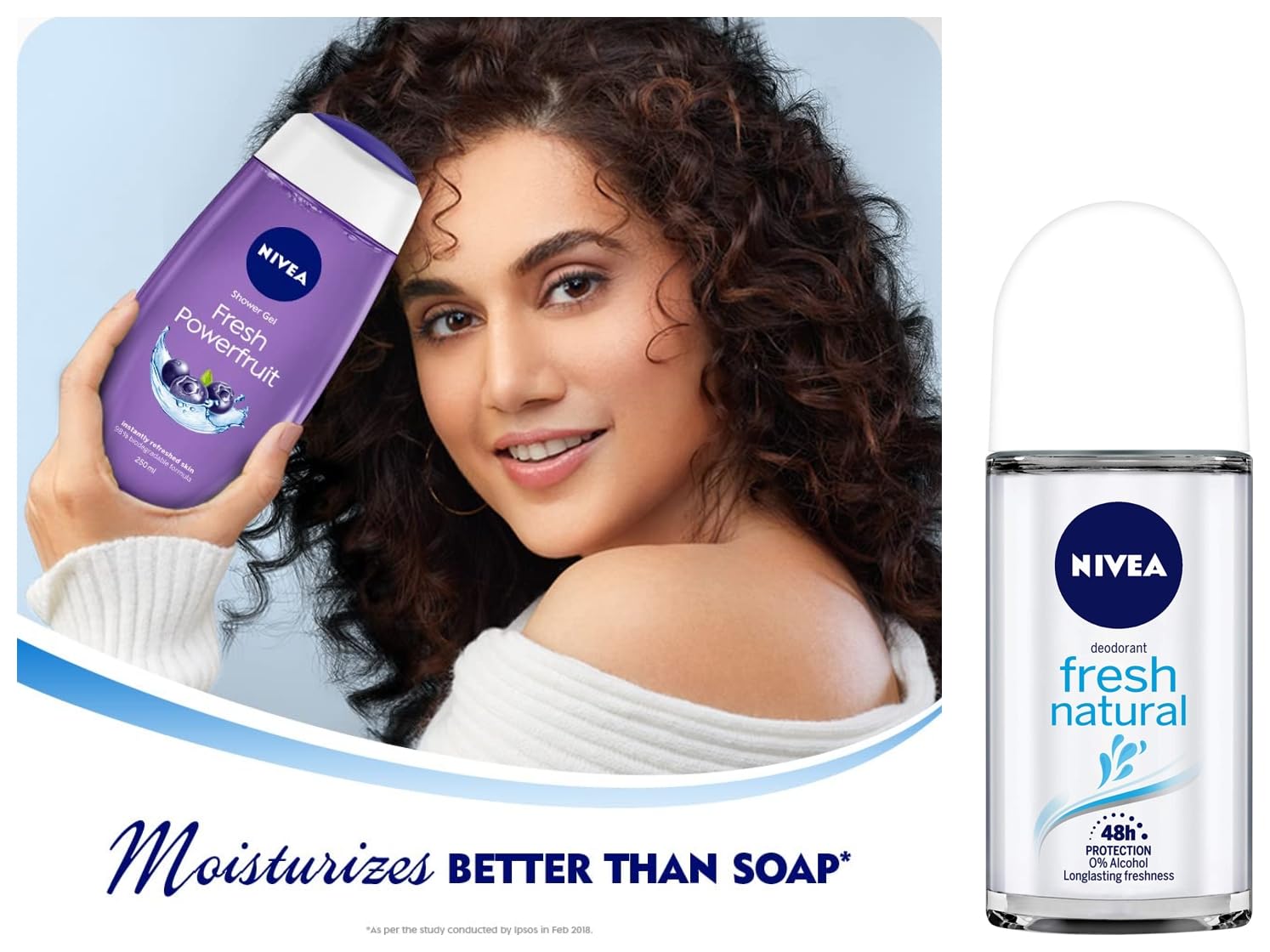 Nivea deodorant roll-on with Power Fruit Fresh body wash duo