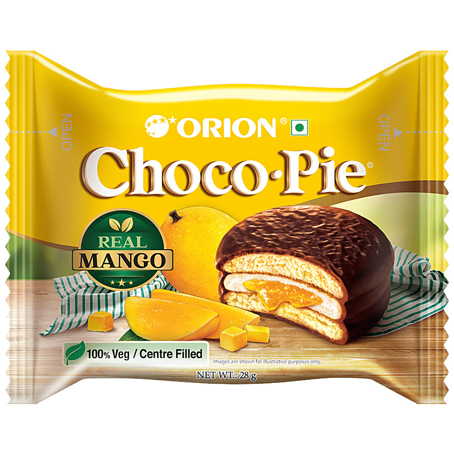 Orion Choco Pie With Real Mango - 100% Veg, Centre Filled 168 g – view 3