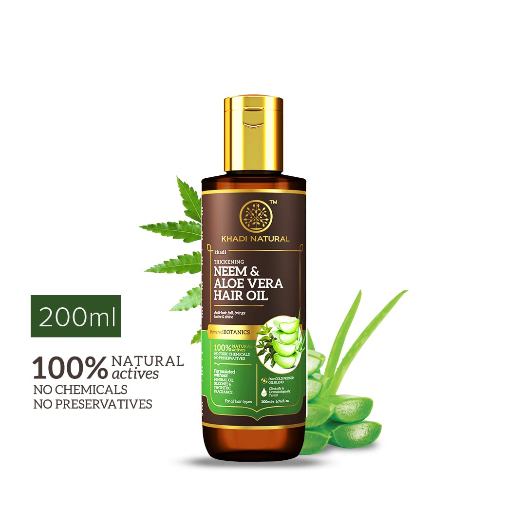 Khadi Natural Neem & Aloe Vera with Wheat Germ Hair Oil – view 2
