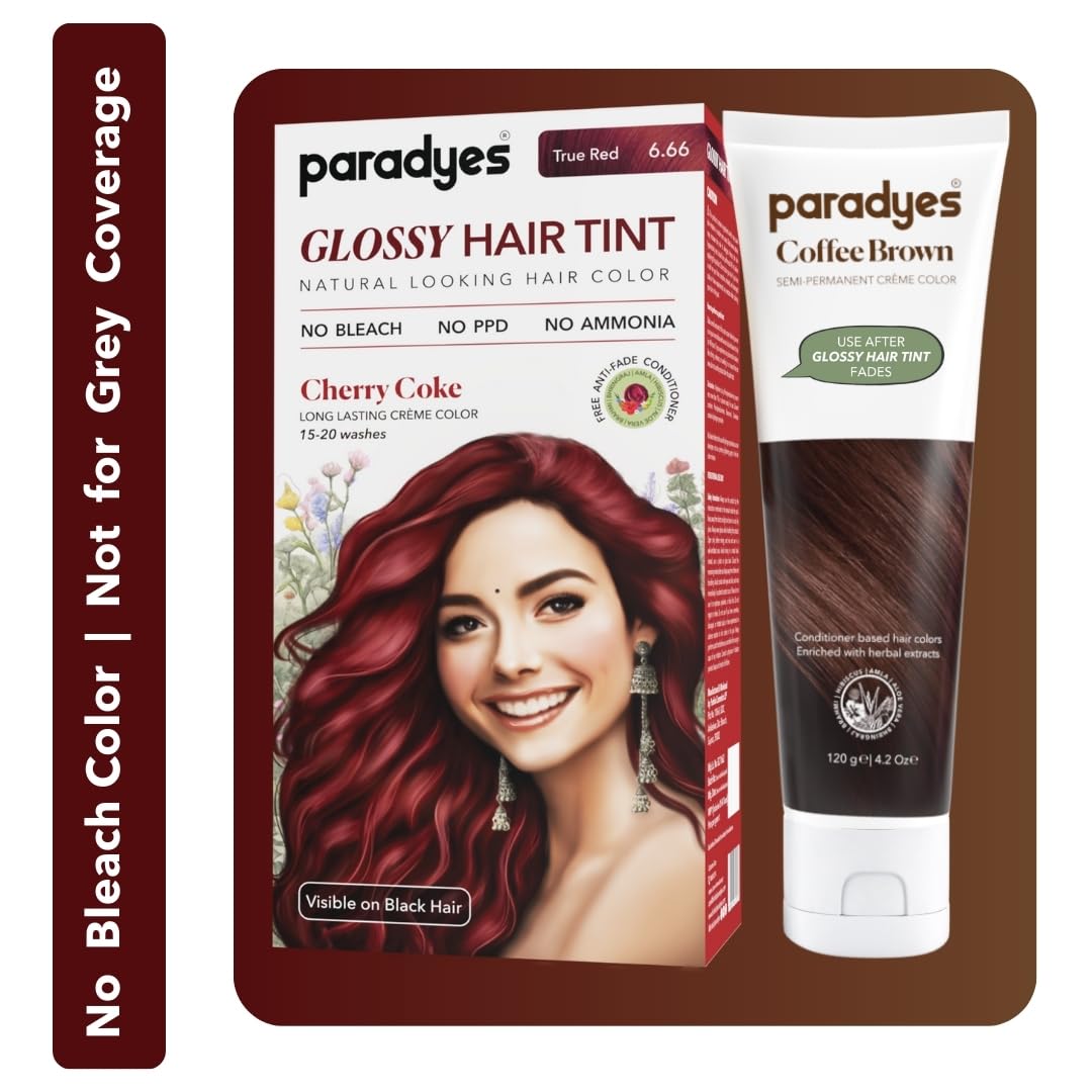 Paradyes no-bleach Cherry Coffee hair color combo pack contents