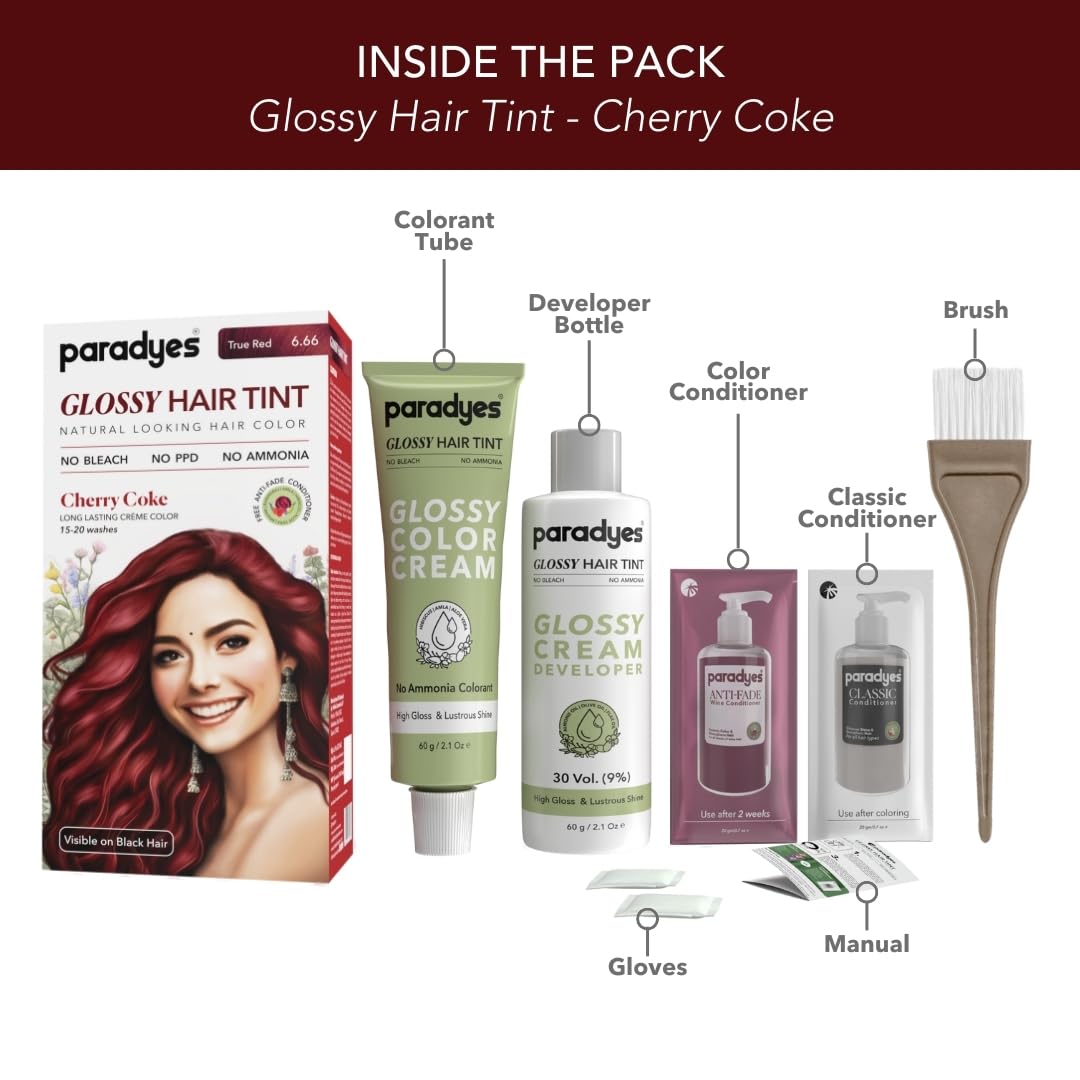 Paradyes No Bleach Cherry Coffee Combo, Ammonia-Free Formula for Natural Black Hair, Coffee Brown Semi-Permanent Top-up Hair Color, Enriched with Herbal Extracts – view 2