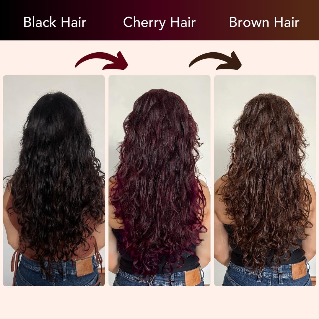 Paradyes No Bleach Cherry Coffee Combo, Ammonia-Free Formula for Natural Black Hair, Coffee Brown Semi-Permanent Top-up Hair Color, Enriched with Herbal Extracts – view 5