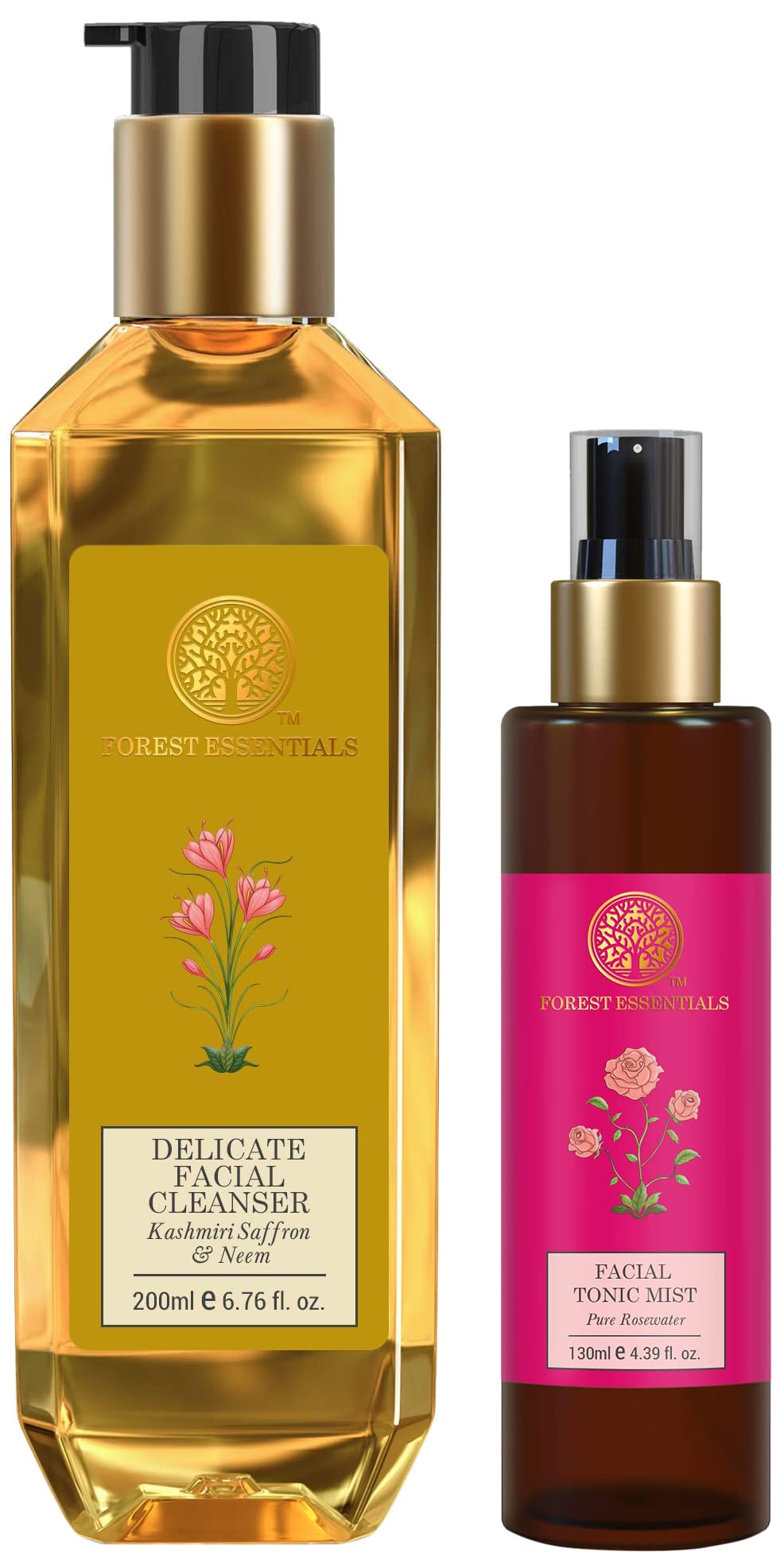 Front view of Forest Essentials facial cleanser bottle