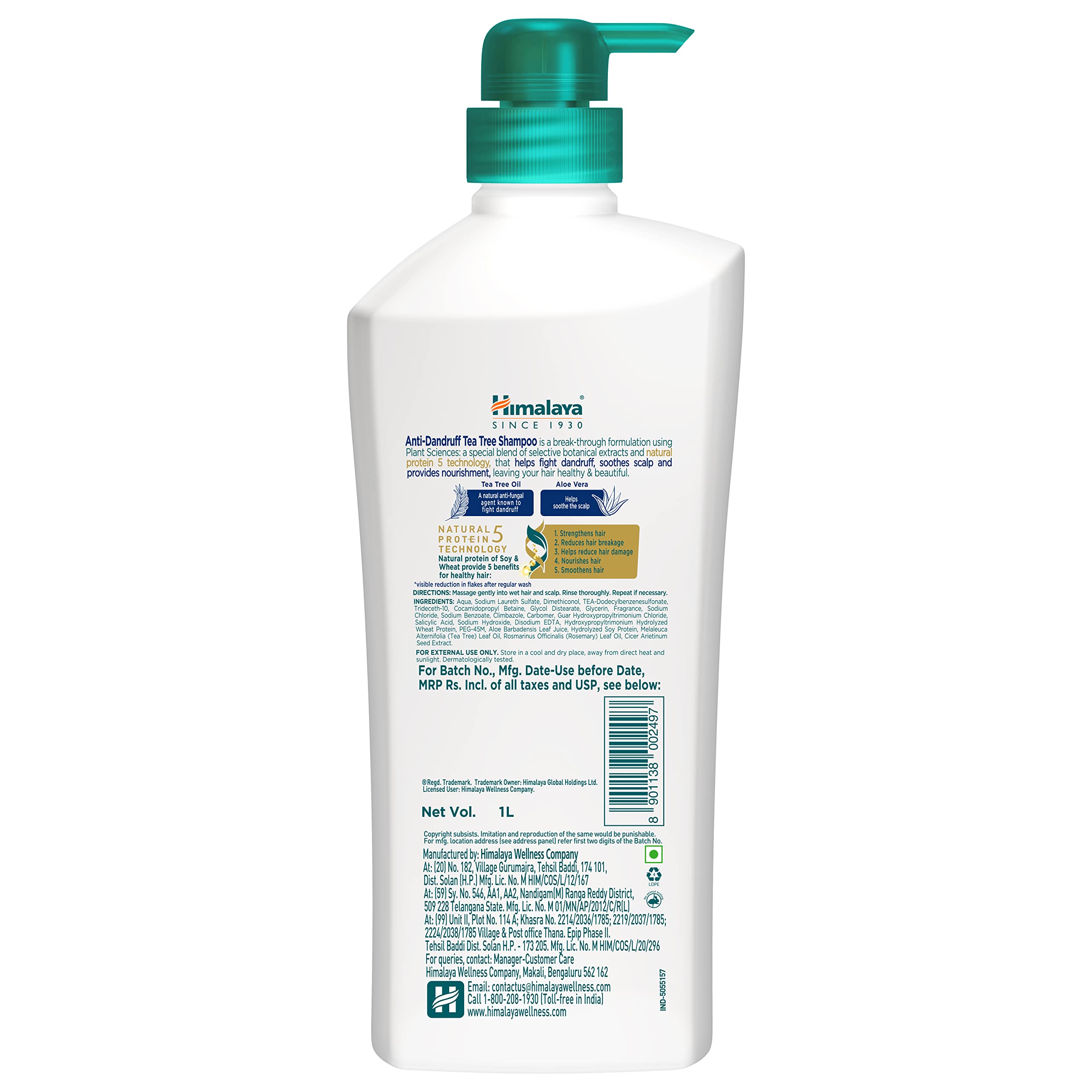 Himalaya Anti Dandruff Shampoo With Tea tree Removes dandruff & soothes sclap, 1 ltr – view 9