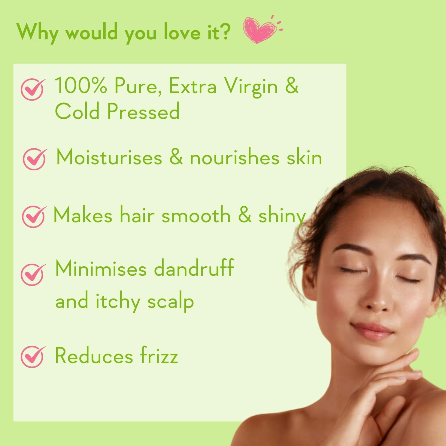 WishCare 100% Pure Premium Cold Pressed Olive Oil for Hair & Skin - 200ml – view 2