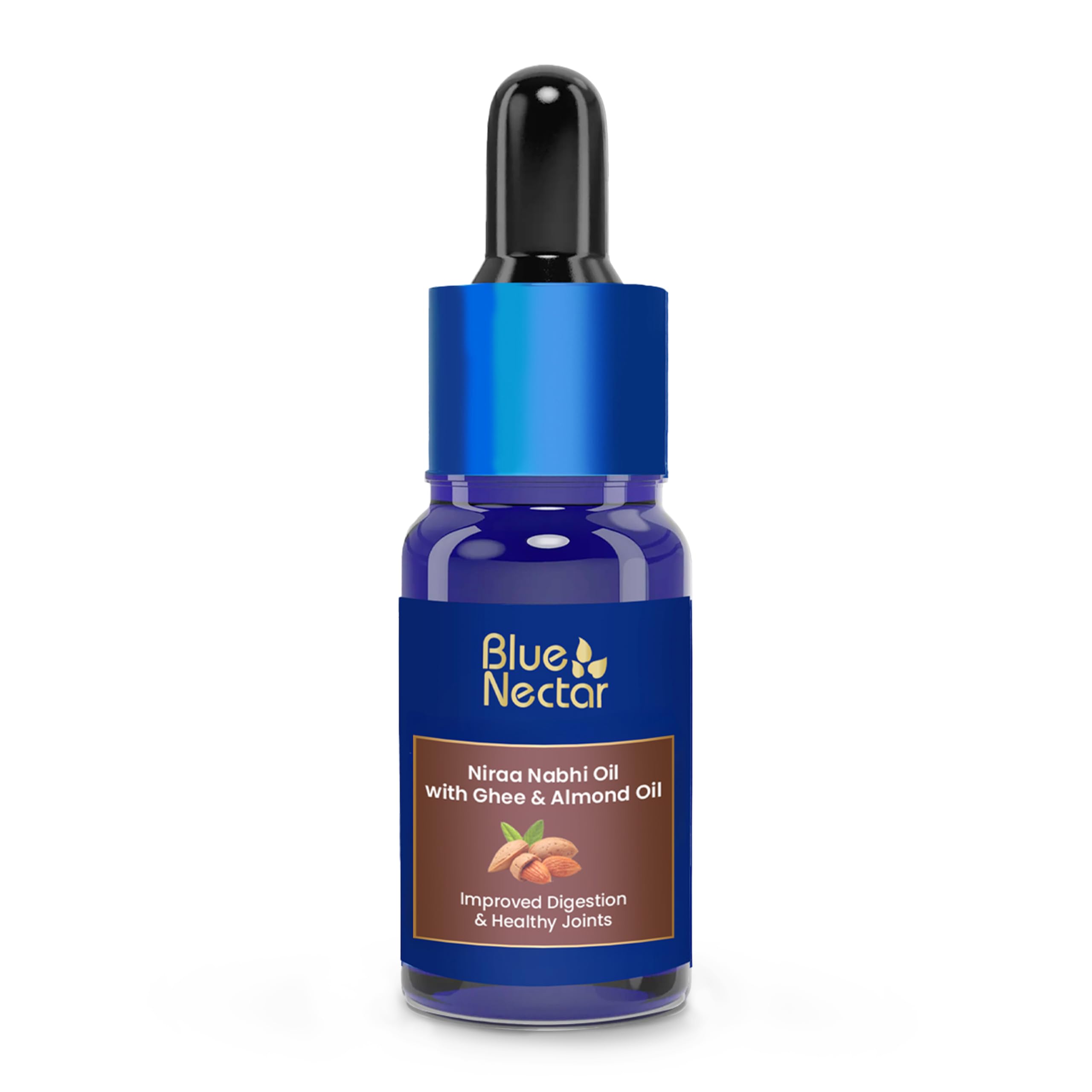 Blue Nectar belly button oil bottle with dropper, 10 ml