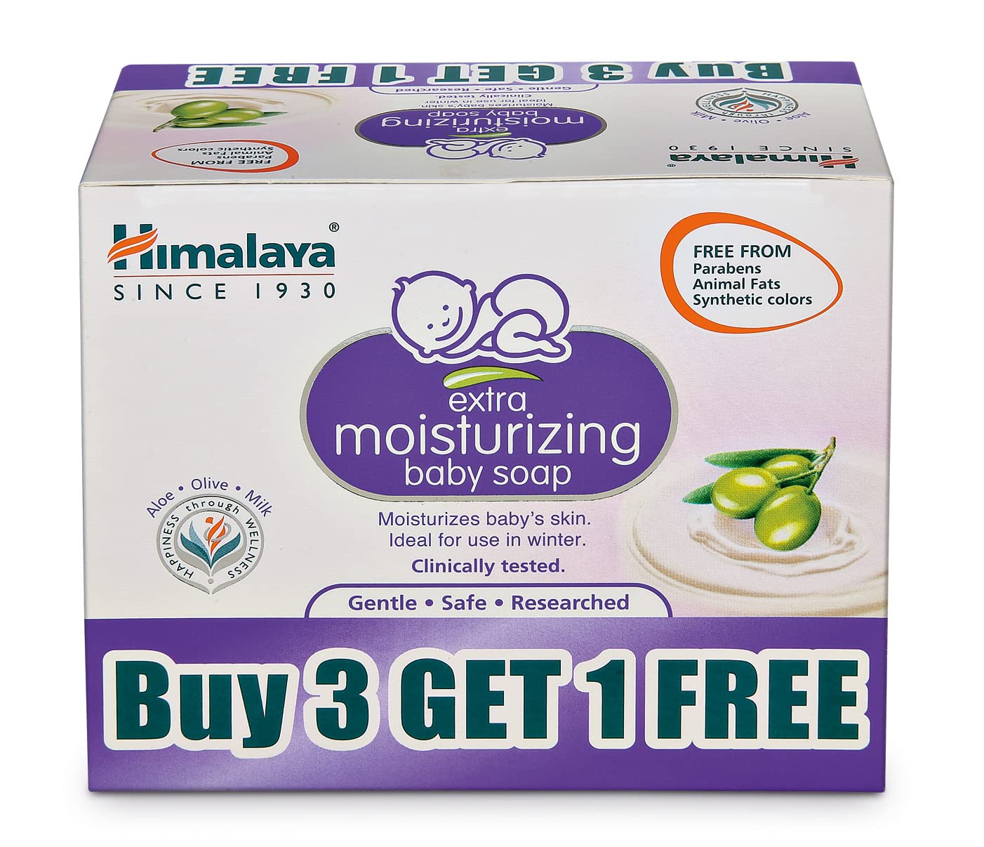 Himalaya baby soap bar with almond scent and moisturizing care