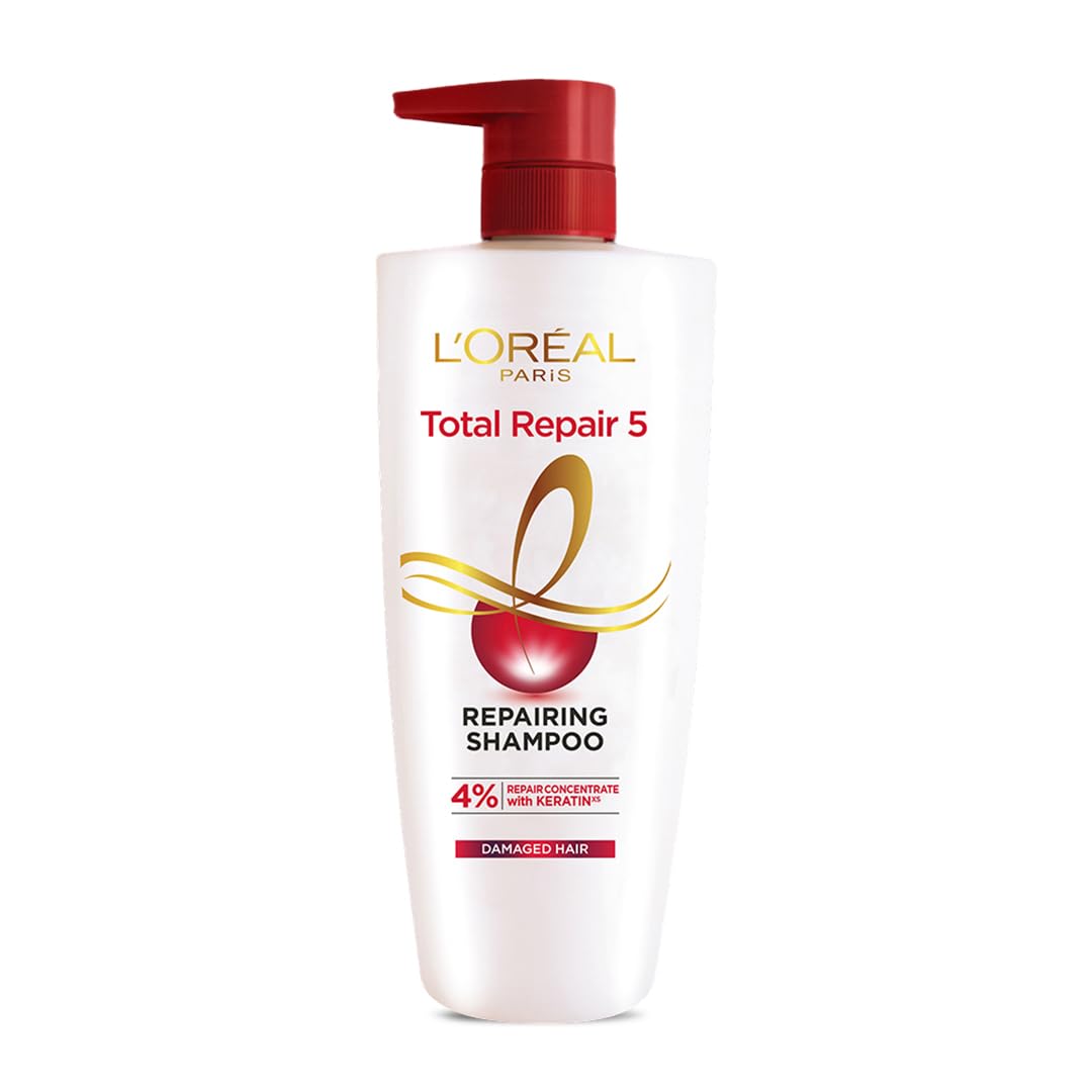 Front view of L'Oreal Paris Total Repair 5 shampoo bottle